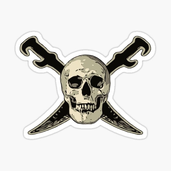 BRAND NEW GRINNING SKULL WITH CROSS SWORDS BIKER IRON ON PATCH 