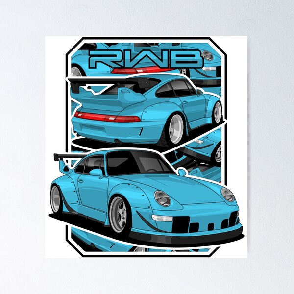 Porsche 993 RWB Skull online Leader Poster Print