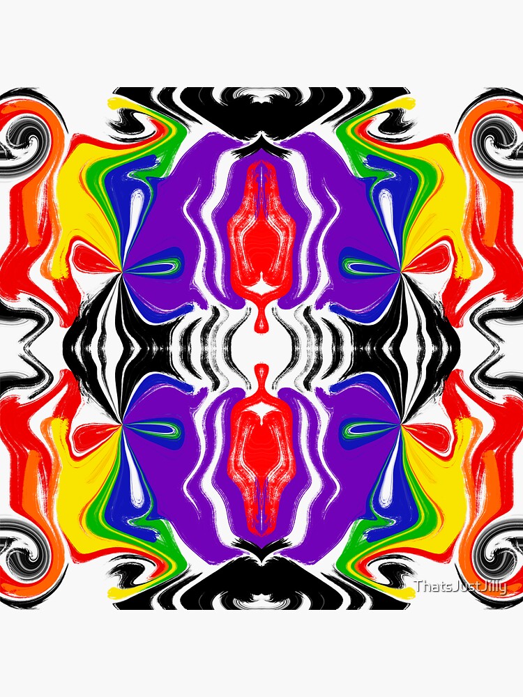 Thumbnail 3 of 3, Sticker, Zebra Gum Rainbow Abstract designed and sold by ThatsJustJilly.