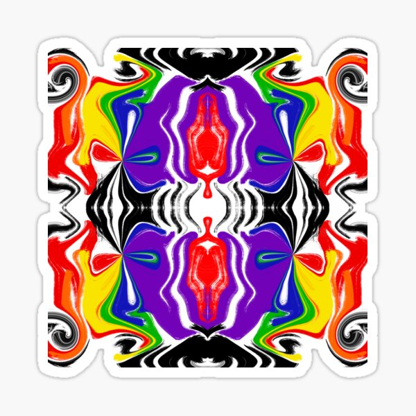 Zebra Gum Rainbow Abstract  Sticker