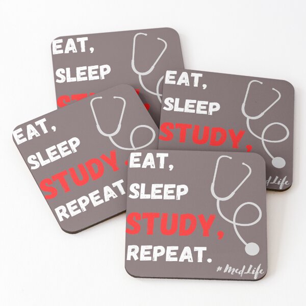 Item preview, Eat Sleep Study Repeat, Med-Life Typography designed and sold by CreativeCornerIndia.