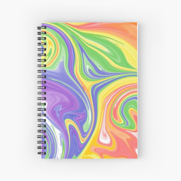 Rainbow Melted Milkshake Abstract Spiral Notebook