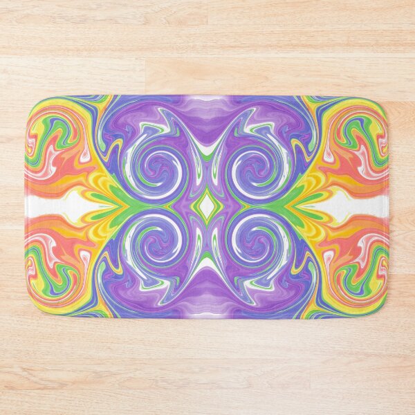 Rainbow Melted Milkshake Abstract Bath Mat
