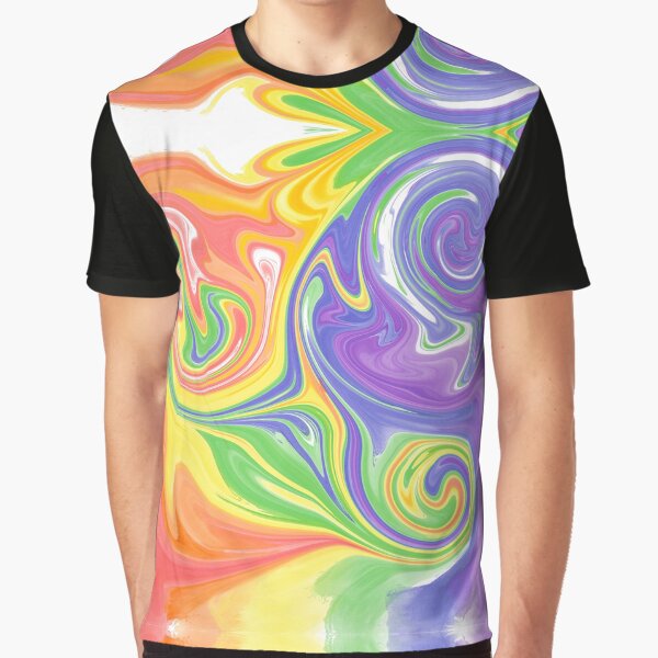Rainbow Melted Milkshake Abstract Graphic T-Shirt