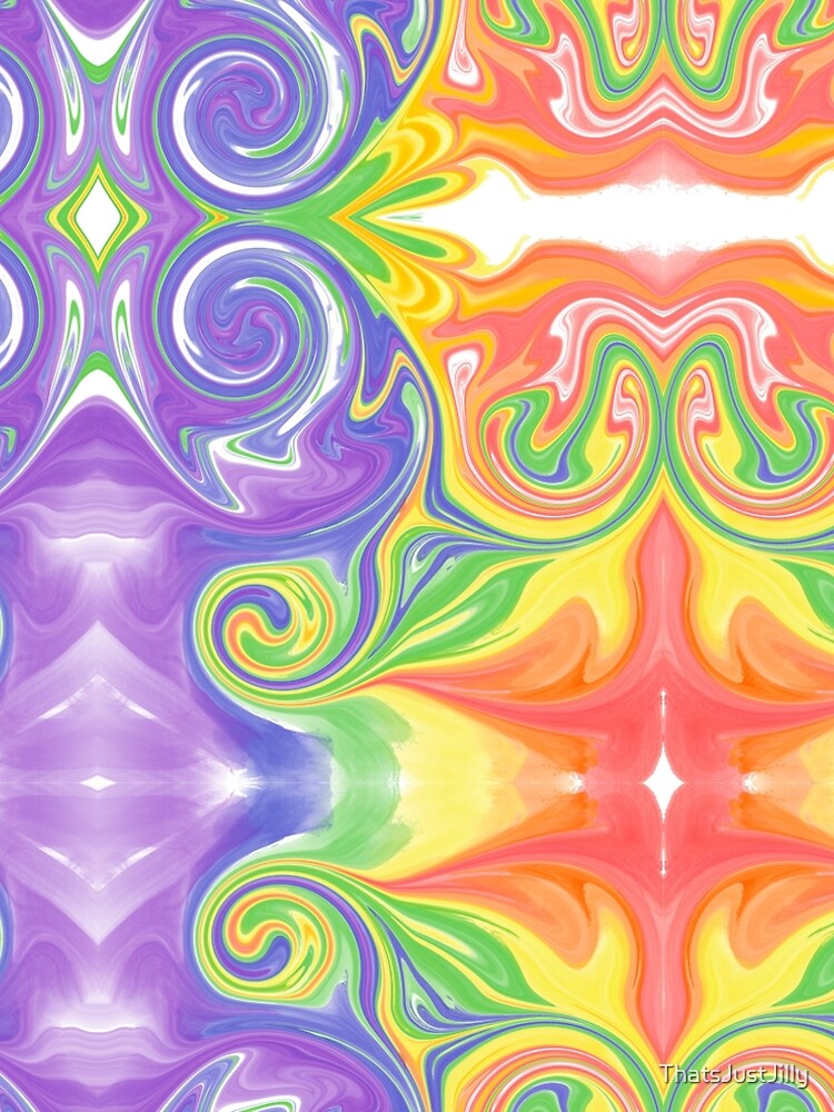 Thumbnail 4 of 4, A-Line Dress, Rainbow Melted Milkshake Abstract designed and sold by ThatsJustJilly.