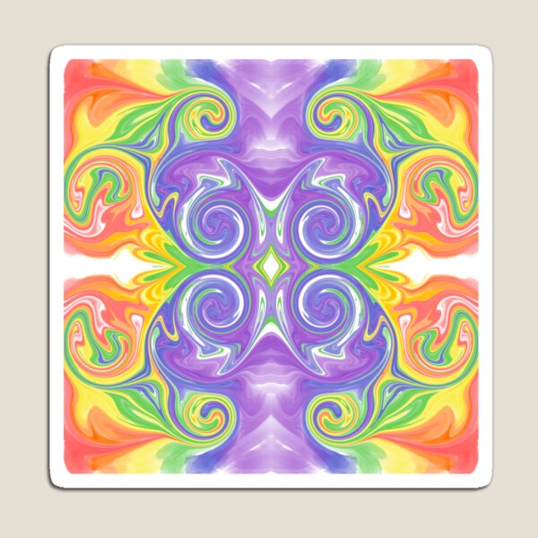 Rainbow Melted Milkshake Abstract Magnet