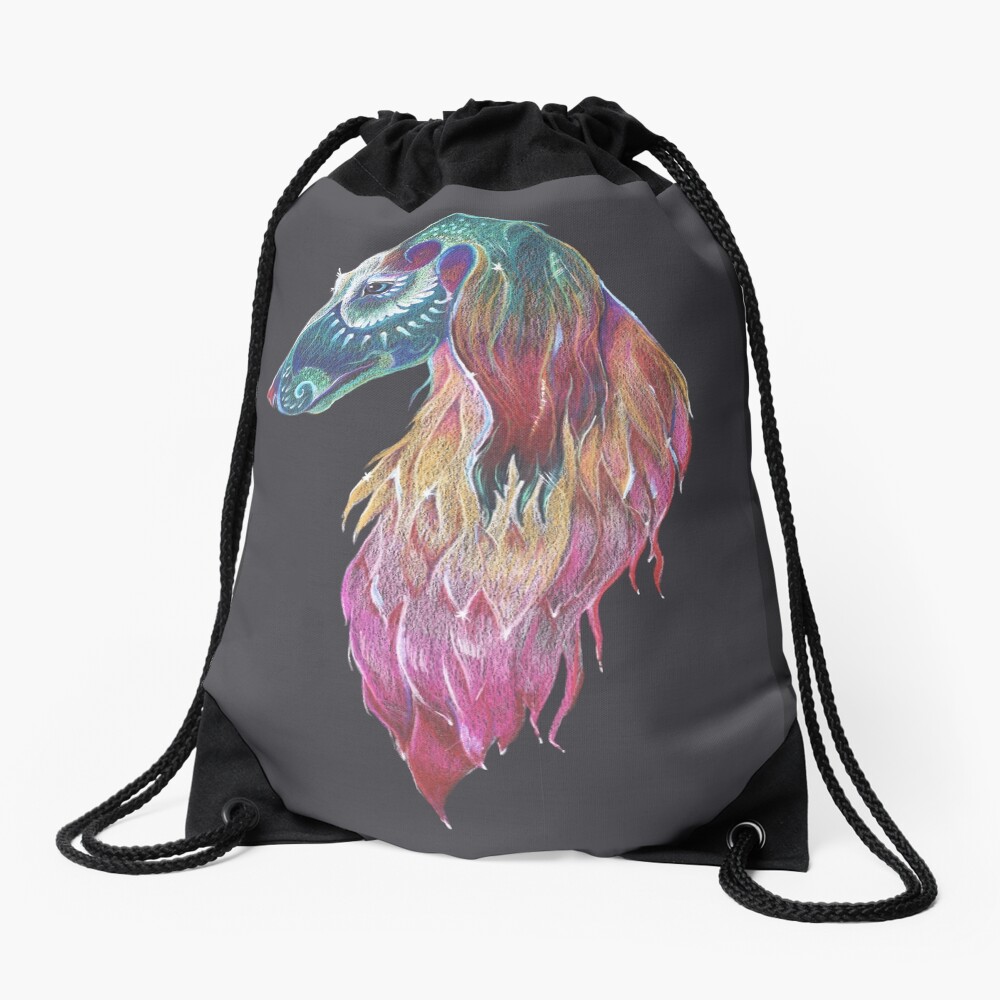 Saluki Totem Drawstring Bag