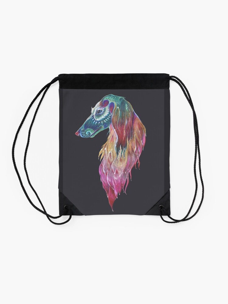 Alternate view of Saluki Totem Drawstring Bag