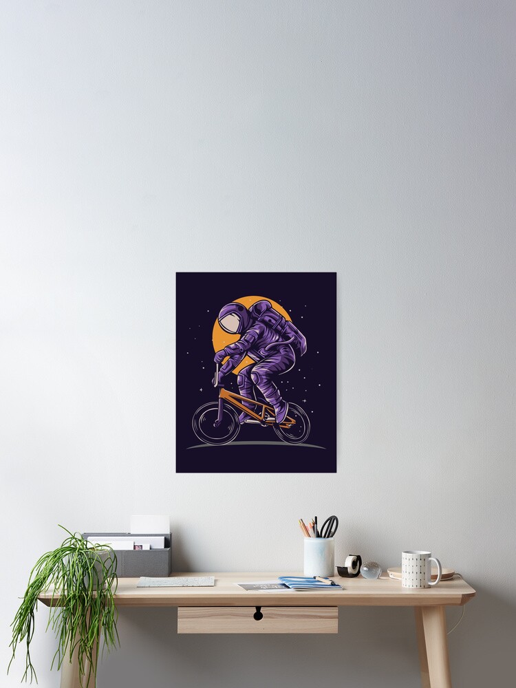 Thumbnail 2 of 3, Poster, Astronaut on Cycle designed and sold by RitzuPaul.