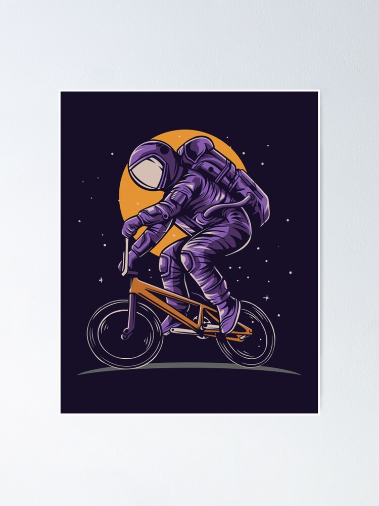 Thumbnail 1 of 3, Poster, Astronaut on Cycle designed and sold by RitzuPaul.