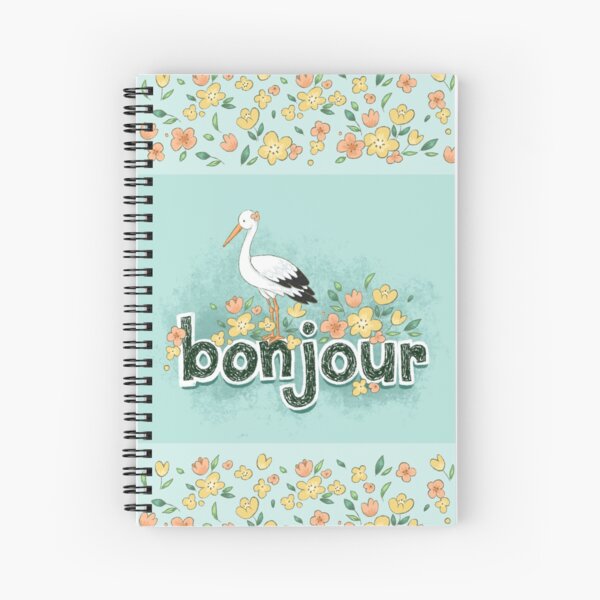 Bonjour Mr. Stork Spiral Notebook