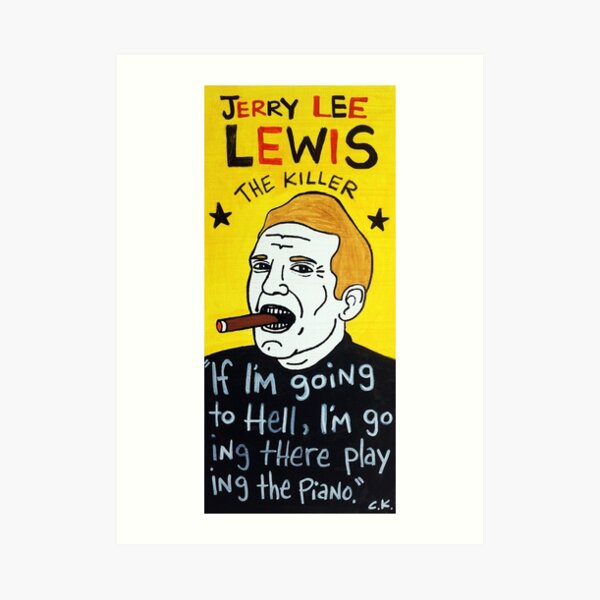 Jerry Lee Lewis Rock Folk Art Art Print