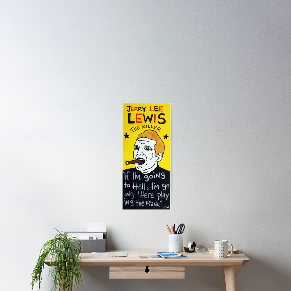 Jerry Lee Lewis Rock Folk Art Poster