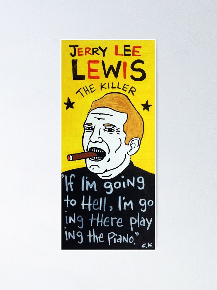 Alternate view of Jerry Lee Lewis Rock Folk Art Poster