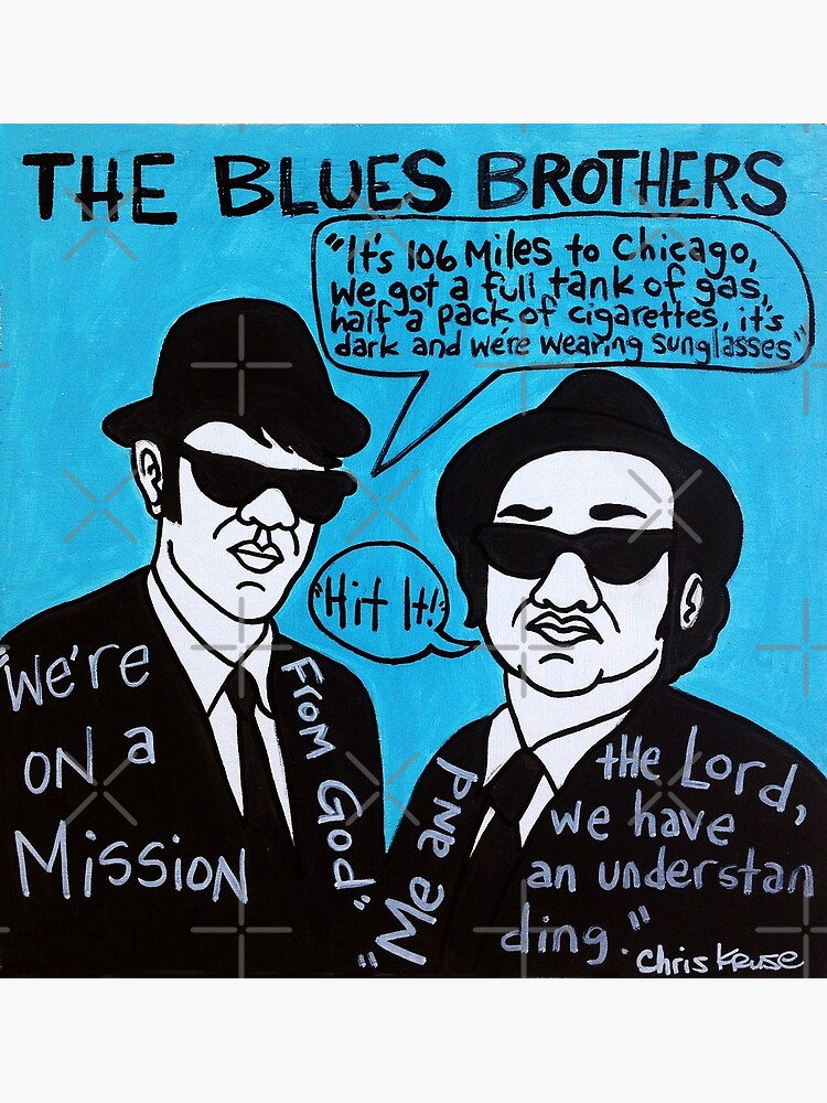 Blues Brothers Blues Folk Art by krusefolkart