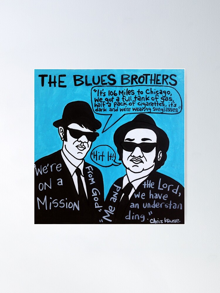 Alternate view of Blues Brothers Blues Folk Art Poster