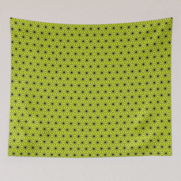 Item preview, Bitter Lemon Yellow Black Asanoha - Japanese Traditional Pattern designed and sold by KinitaDesign.