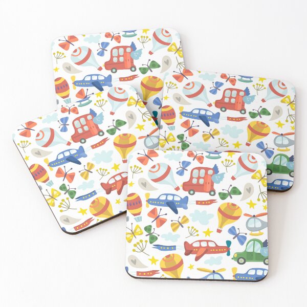 Item preview, Transportation Pattern with Planes, Cars, Helicopters, and Hot Air Balloons.  designed and sold by PeppermintCreek.