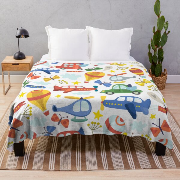 Item preview, Transportation Pattern with Planes, Cars, Helicopters, and Hot Air Balloons.  designed and sold by PeppermintCreek.
