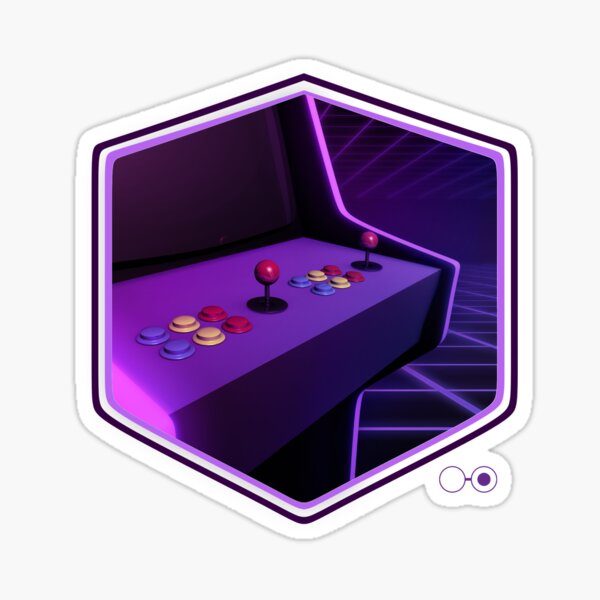 Arcade Games, custom 3D illustration concept. Sticker