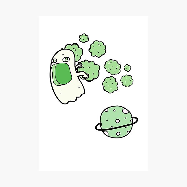 Green Ghost and Planet  Photographic Print