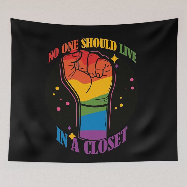 Item preview, No Should live in a closet- LGBTQ Rainbow Fist- Pride- Version 1 designed and sold by EvaWolf.