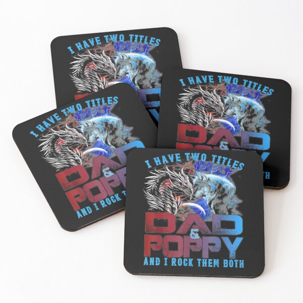Item preview, I Have Two Titles Dad And Poppy Wolf And Dragon Father's Day  designed and sold by zpruby.