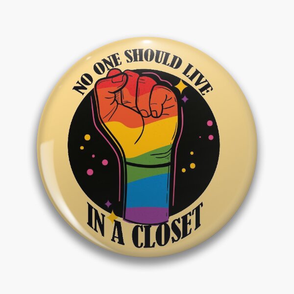 Item preview, No Should live in a closet- LGBTQ Rainbow Fist- Pride- Black Text Version designed and sold by EvaWolf.