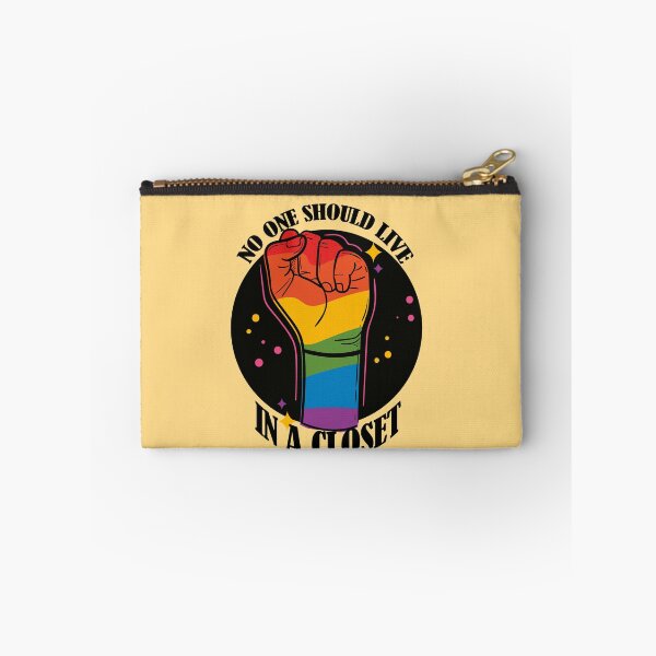 Item preview, No Should live in a closet- LGBTQ Rainbow Fist- Pride- Black Text Version designed and sold by EvaWolf.