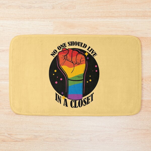 Item preview, No Should live in a closet- LGBTQ Rainbow Fist- Pride- Black Text Version designed and sold by EvaWolf.