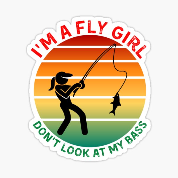 Fishing Girl, Fishing Rod, Fisherman, Blonde Hair - Fishing Girl - Sticker