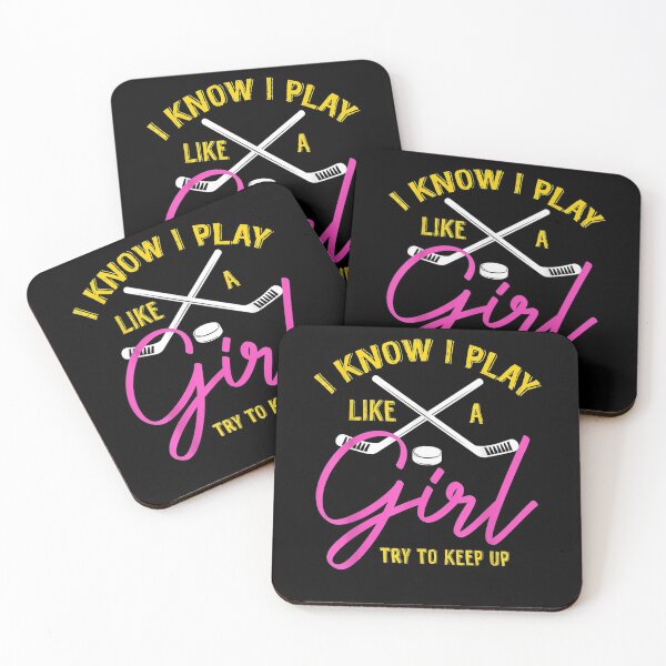 Item preview, I Know I Play Like A Girl Try To Keep Up Funny Ice Hockey  designed and sold by zpruby.