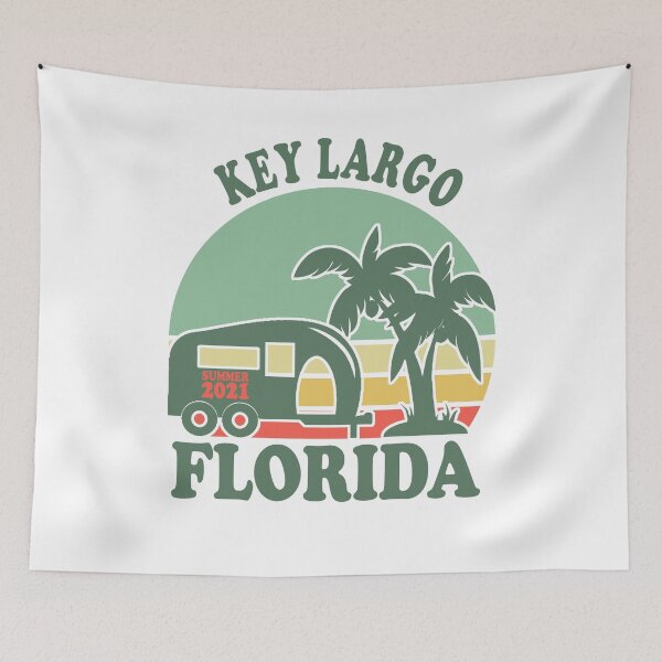 Item preview, Key Largo Florida Camping Summer 2021 Vintage Palm Trees Retro Sunset designed and sold by ZEROXCOOL.