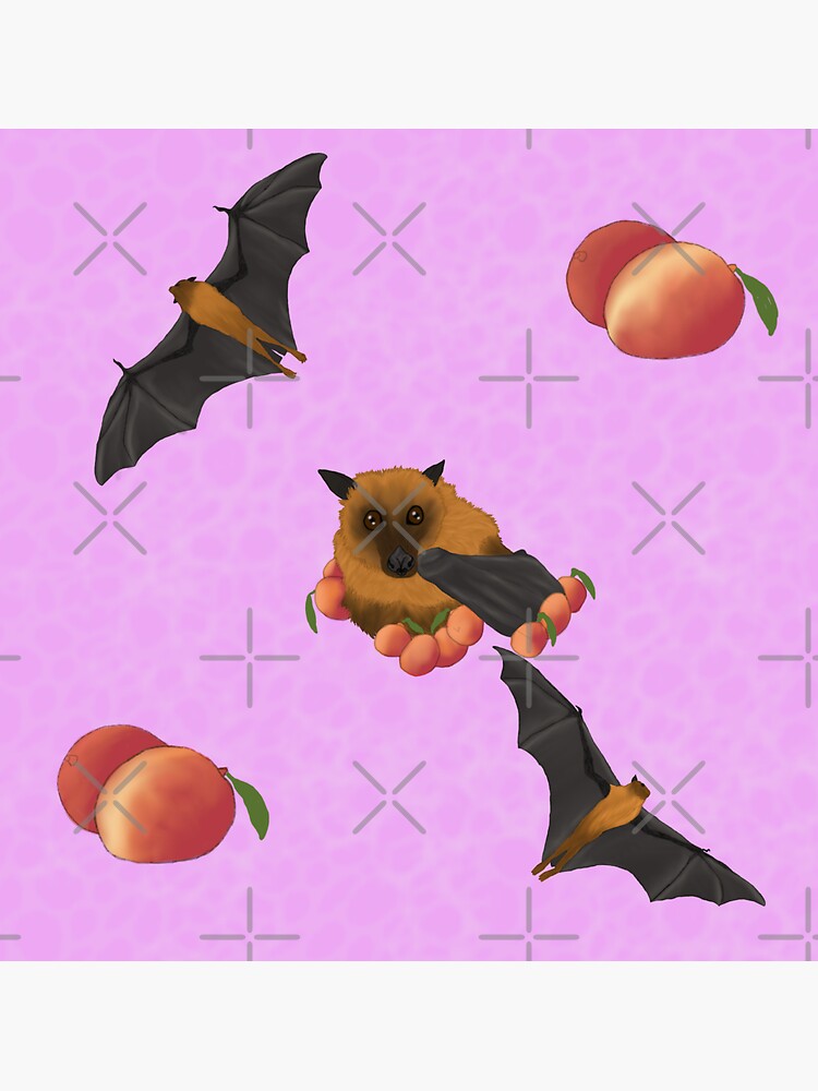 "Fruit Bats and Mangoes Purple" Sticker for Sale by TrapperWeasel
