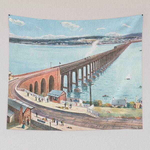 Item preview, Vintage Illustration of Dundee, Scotland - Tay Bridge From The South designed and sold by yourscotland.