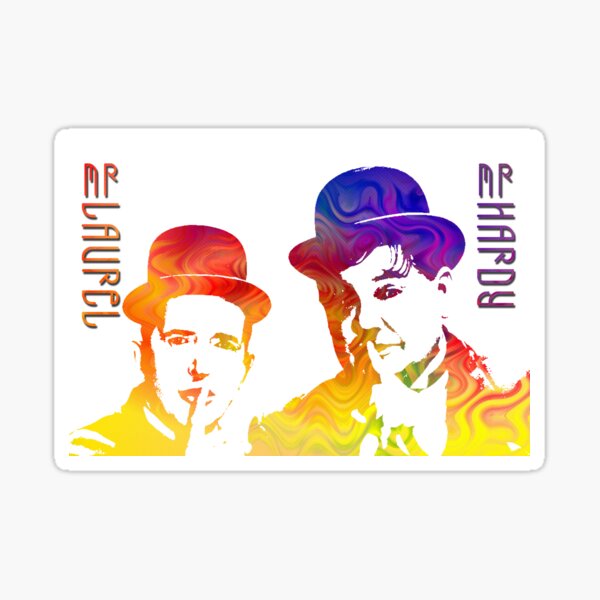 Technicolor Laurel and Hardy Sticker
