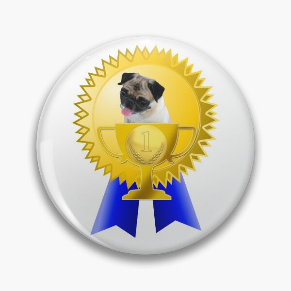 Blue Ribbon First Place Gold Cup Winner (featuring Daisy Pug) – Pin