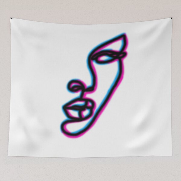 Item preview, Oneline glitch art face designed and sold by Bregjevt.