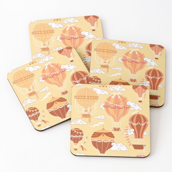 Item preview, Yellow Hot Air Balloons Pattern designed and sold by space-kitten.