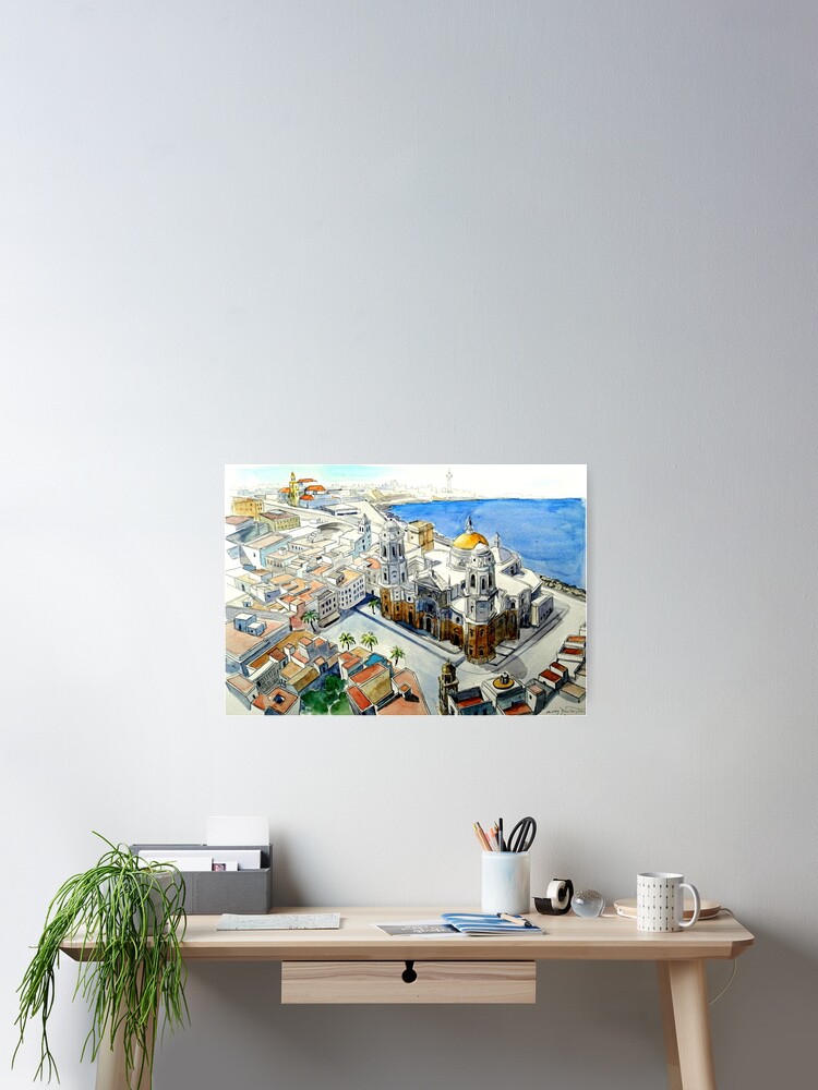 Imagen 2 de 3, Póster con la obra Plaza de la Catedral de Cádiz, diseñada y vendida por Islakartare.