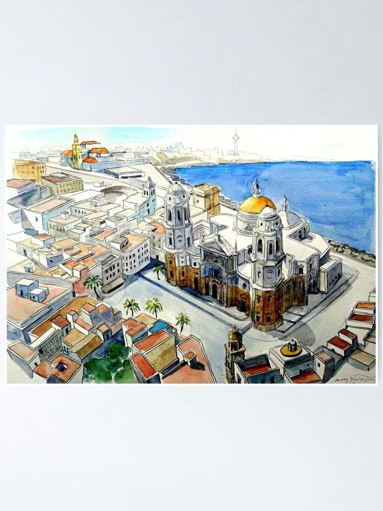Imagen 1 de 3, Póster con la obra Plaza de la Catedral de Cádiz, diseñada y vendida por Islakartare.