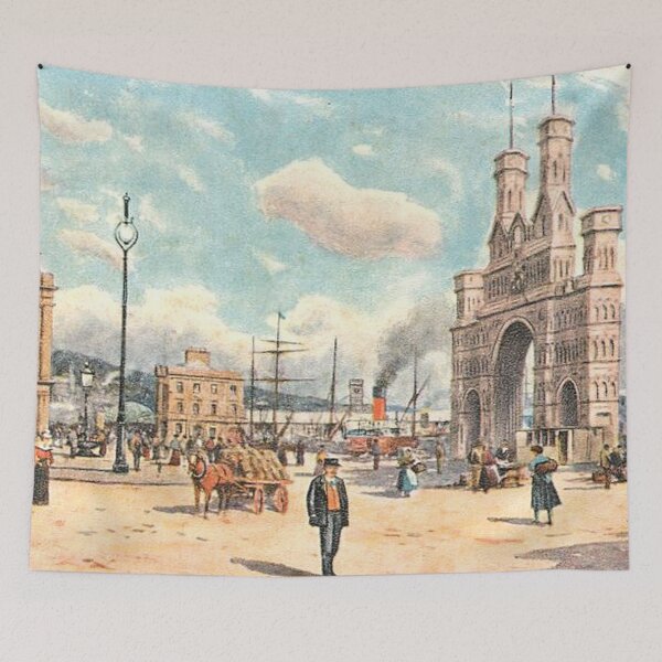 Item preview, Vintage Illustration of Dundee, Scotland - Harbour & Royal Arch designed and sold by yourscotland.