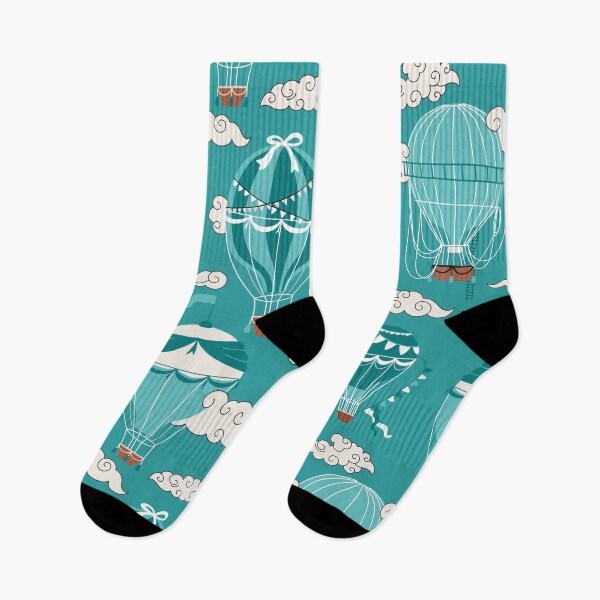 Item preview, Blue Hot Air Balloons Pattern designed and sold by space-kitten.