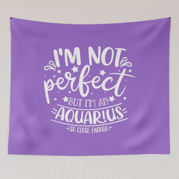 Item preview, I'm Not Perfect But I'm An Aquarius Amethyst Zodiac Phrase designed and sold by DigitalPie.