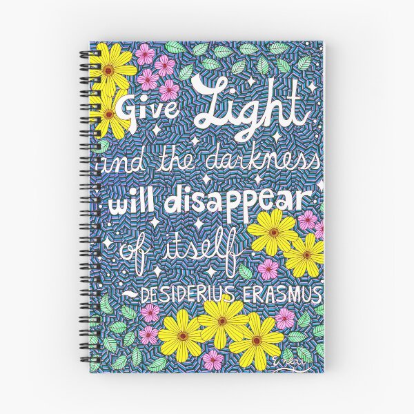 Item preview, Give Light, Desiderius Erasmus Quote, Lettering, Flower Doodle, Inspirational designed and sold by Eneri Collection.