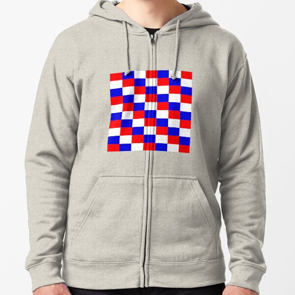 red white and blue sweatshirt