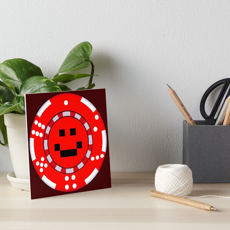 "Quackity poker chip (Red)" Art Board Print for Sale by Cha0sRat