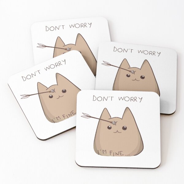 Item preview, Don't worry i'm fine- Cute cat with arrow in the head designed and sold by La Forgiatrice.