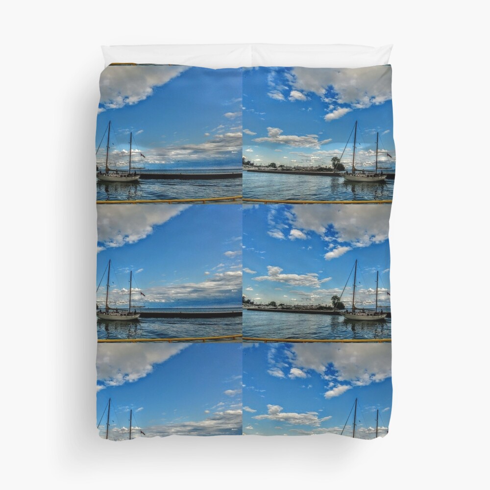 Boat By Yannis Lobaina Duvet Cover