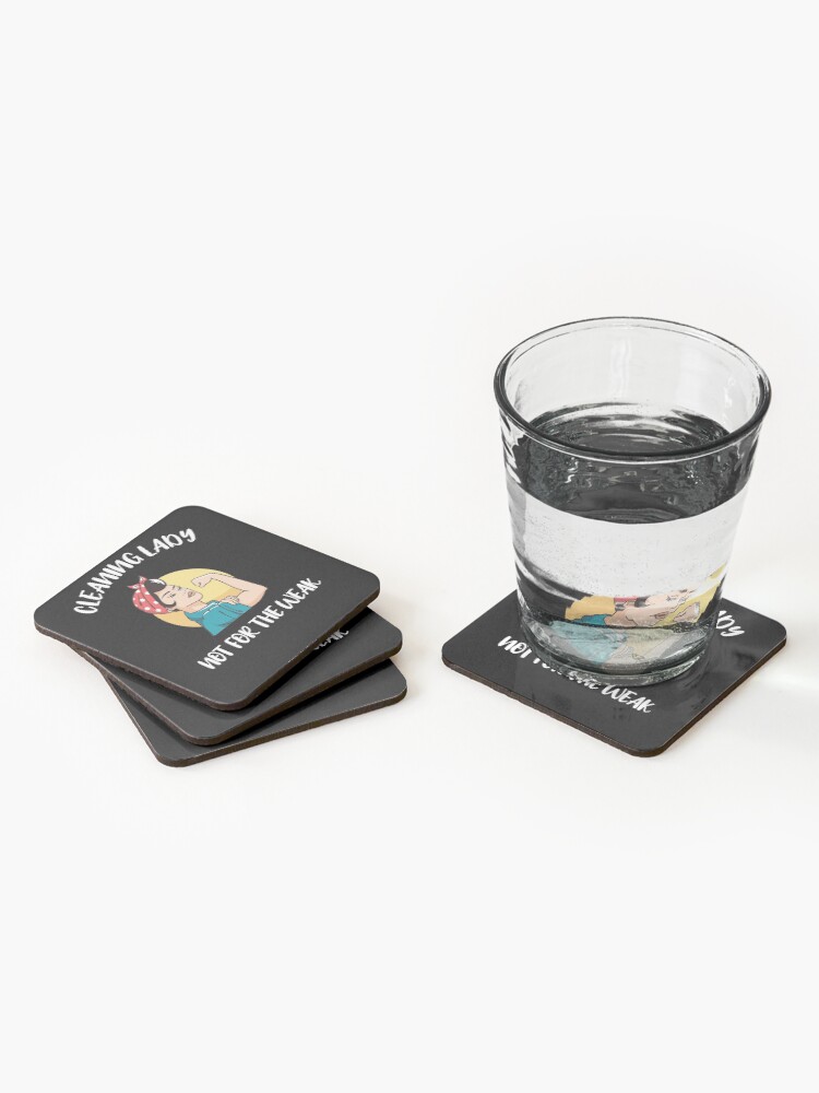 Thumbnail 2 of 5, Coasters (Set of 4), Cleaning Lady Housekeeper Housekeeping Cleaner designed and sold by Pukiart.